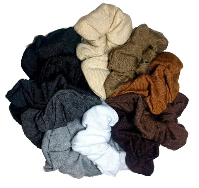Cotton Scrunchie Set, Set of 10 Soft Cotton Scrunchies (Neutral Colors) | Amazon (US)