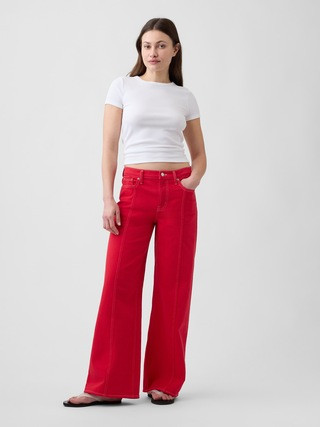 Mid Rise Wide-Leg Jeans | Gap Factory