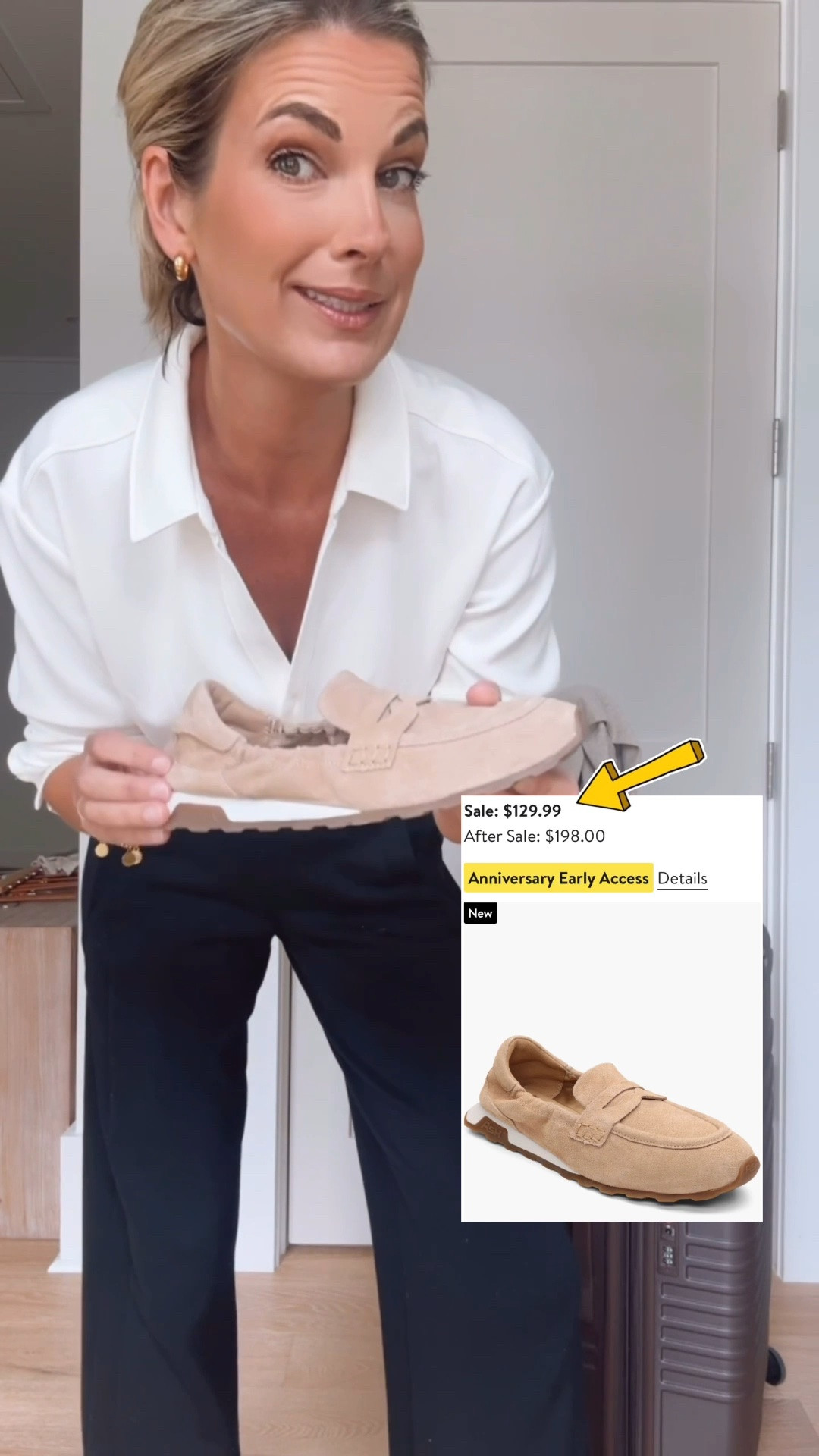 The travel outfit that broke my dms 🤯!! The sneaker/loafer hybrid shoes are my favorite purchase this year and a reader favorite. They’re included in the NSALE! Size up if between.  Wearing small in the top and xs tall in the pants. I am 5’11”.

#LTKTravel #LTKTall #LTKSaleAlert