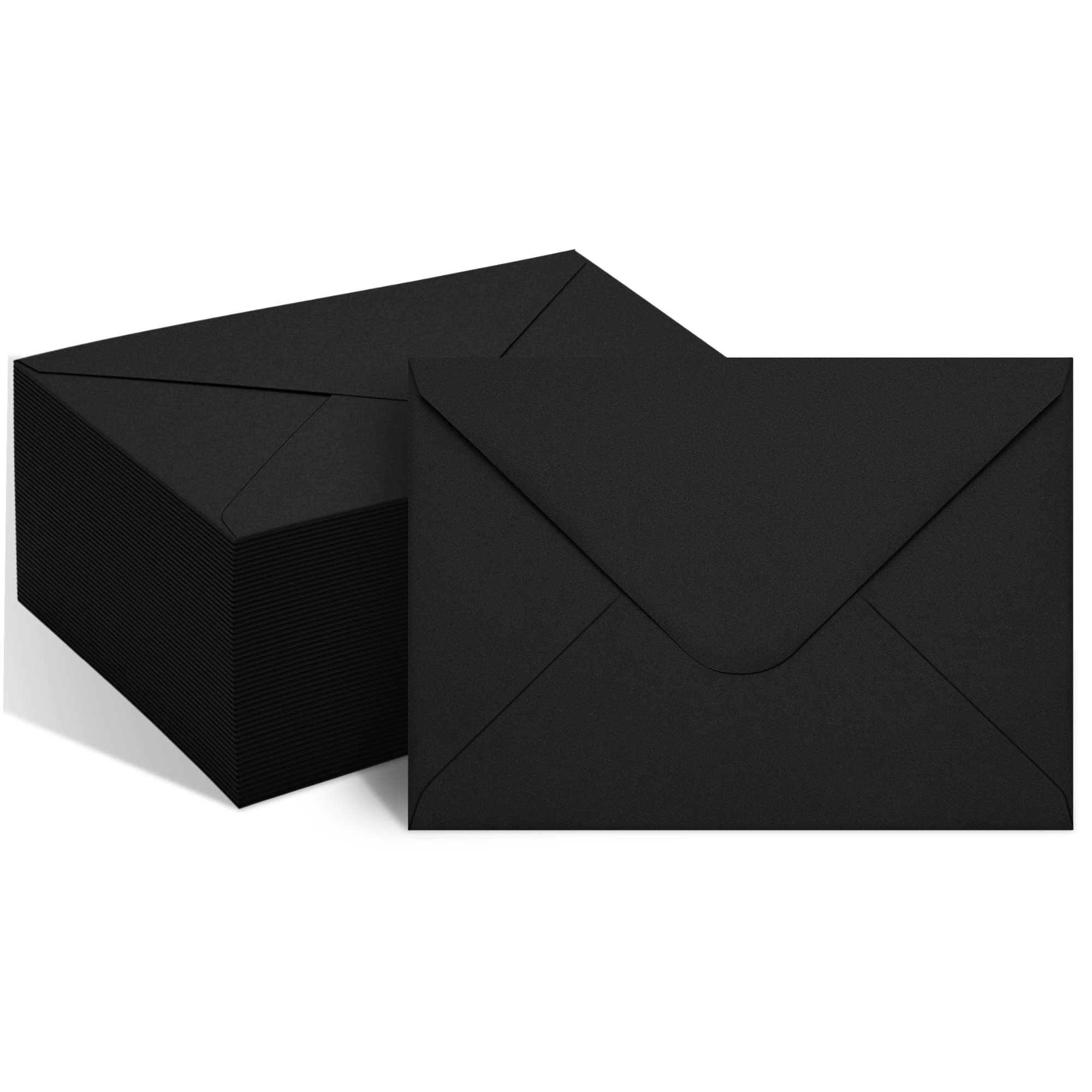50 Packs of A7 Envelopes for Invitation, Black 5x7 Envelopes with V Flap, Great for Graduation, I... | Amazon (US)