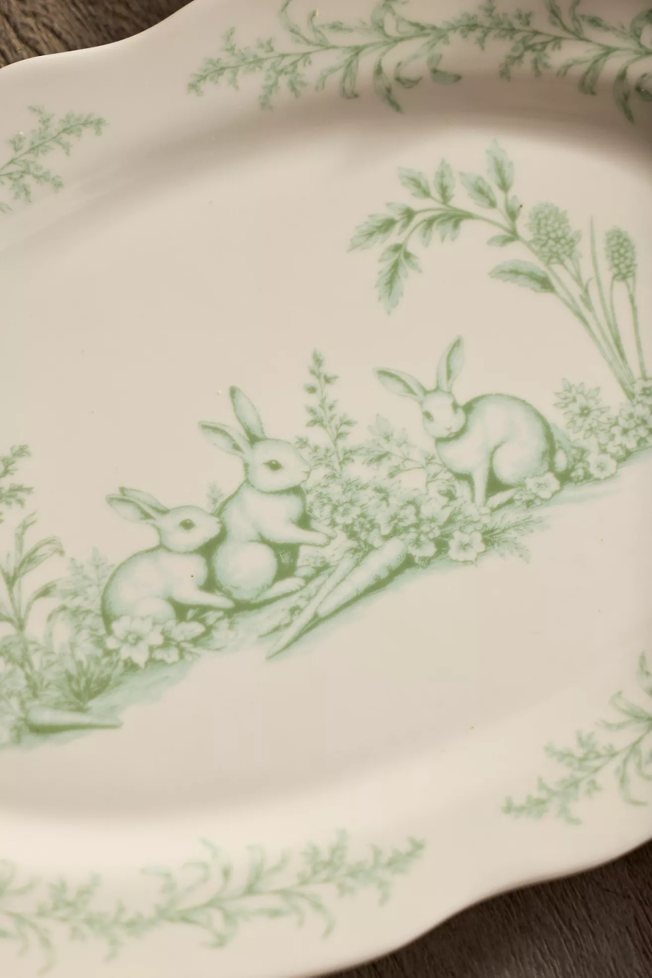 Bunny Toile Stoneware Serving Platter, Small | Anthropologie (US)