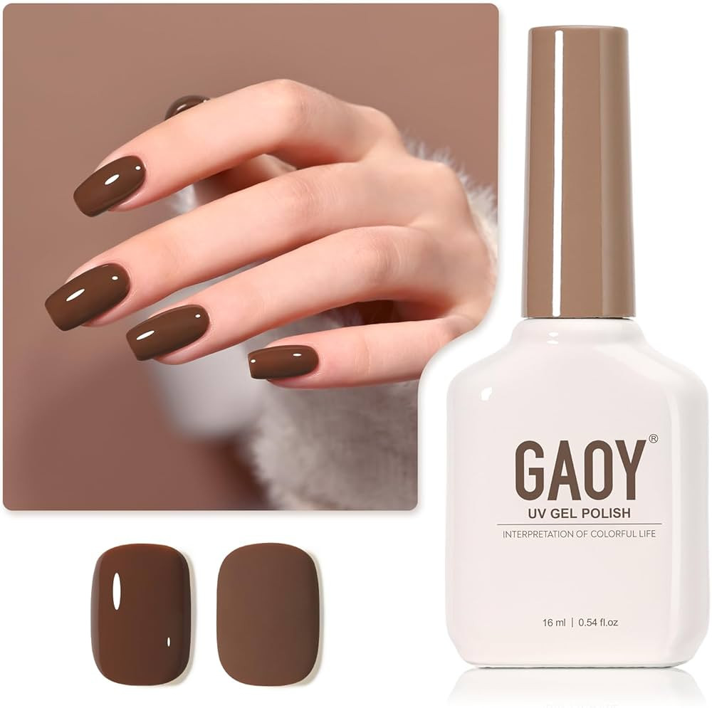 GAOY Brown Gel Nail Polish, 16ml Soak Off Gel Polish, UV Light Cure for Nail Art DIY Manicure at ... | Amazon (US)