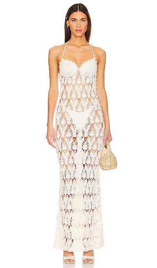 Marla Crochet Maxi Dress in White | Revolve Clothing (Global)