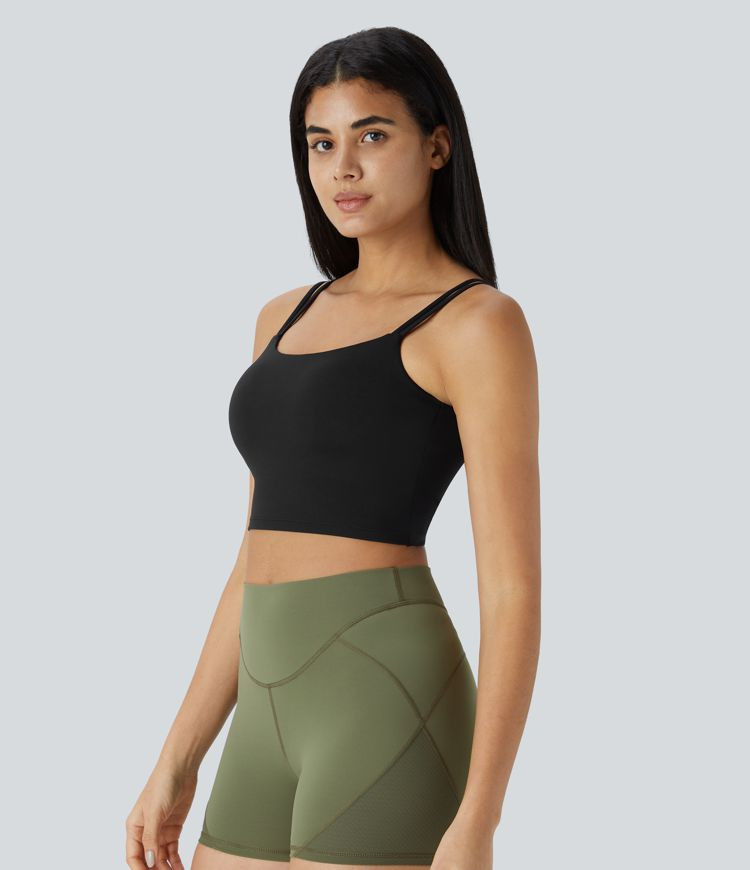 Women’s Double Straps Backless Twisted Cropped Yoga Tank Top - Halara | HALARA