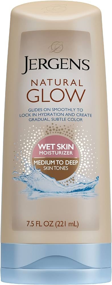 Jergens Natural Glow In Shower Lotion, Self Tanner for Medium to Deep Skin Tone, Sunless Tanning ... | Amazon (US)