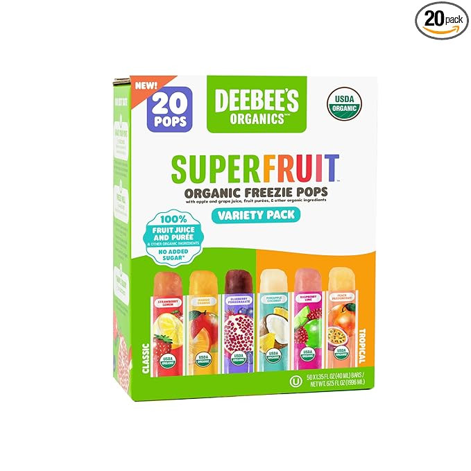 DeeBee's Organics SuperFruit Freezie Pops Variety Pack, No Added Sugars, No Artificial Flavors or... | Amazon (US)