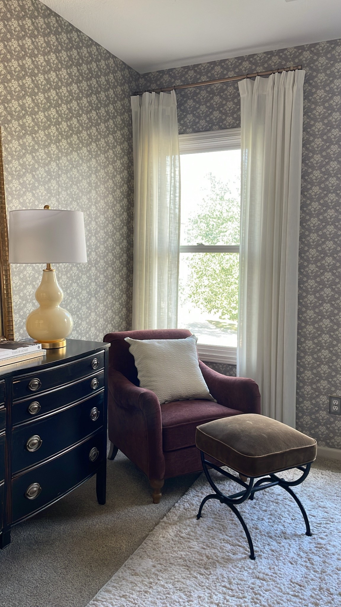 My favorite pinch pleat curtains and hardware set! I have the natural linen color and warm gold rod. These are light filtering so they are perfect for a layered look when you still want the light to come through ☀️
