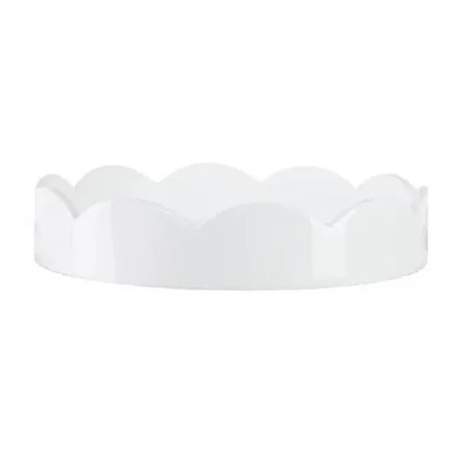 White Small Round Scallop Tray | Gracious Style