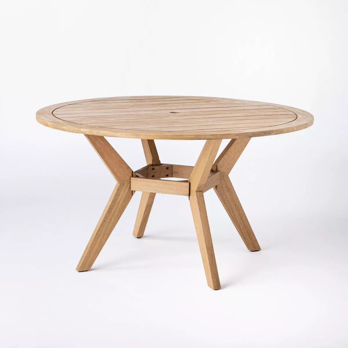 Bluffdale Wood 6 Person Round Patio Dining Table, Outdoor Furniture - Threshold™ designed with ... | Target