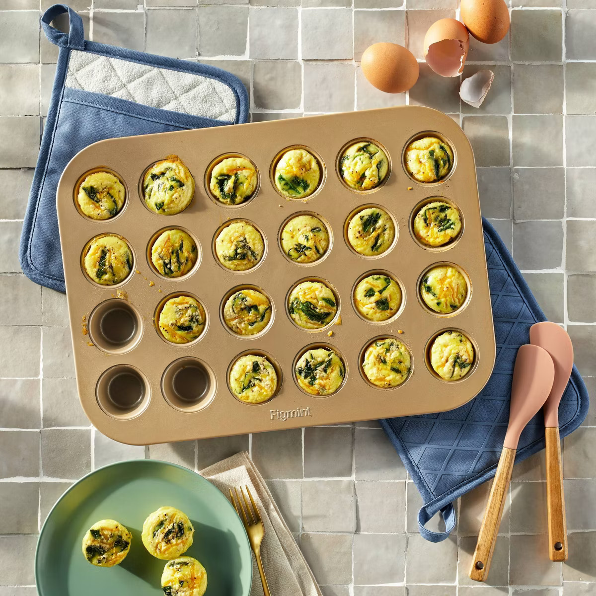 24ct Nonstick Aluminized Steel Mini Muffin Baking Pan Gold - Figmint™ | Target