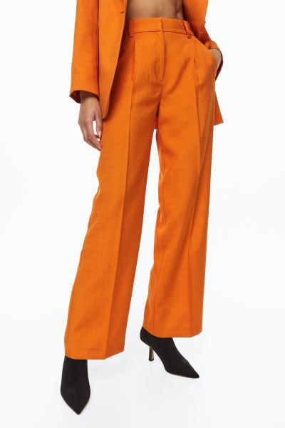 Dress Pants | Orange Dress Pants | Orange Work Pants | Work Outfit Winter | Spring Outfits | H&M (US + CA)