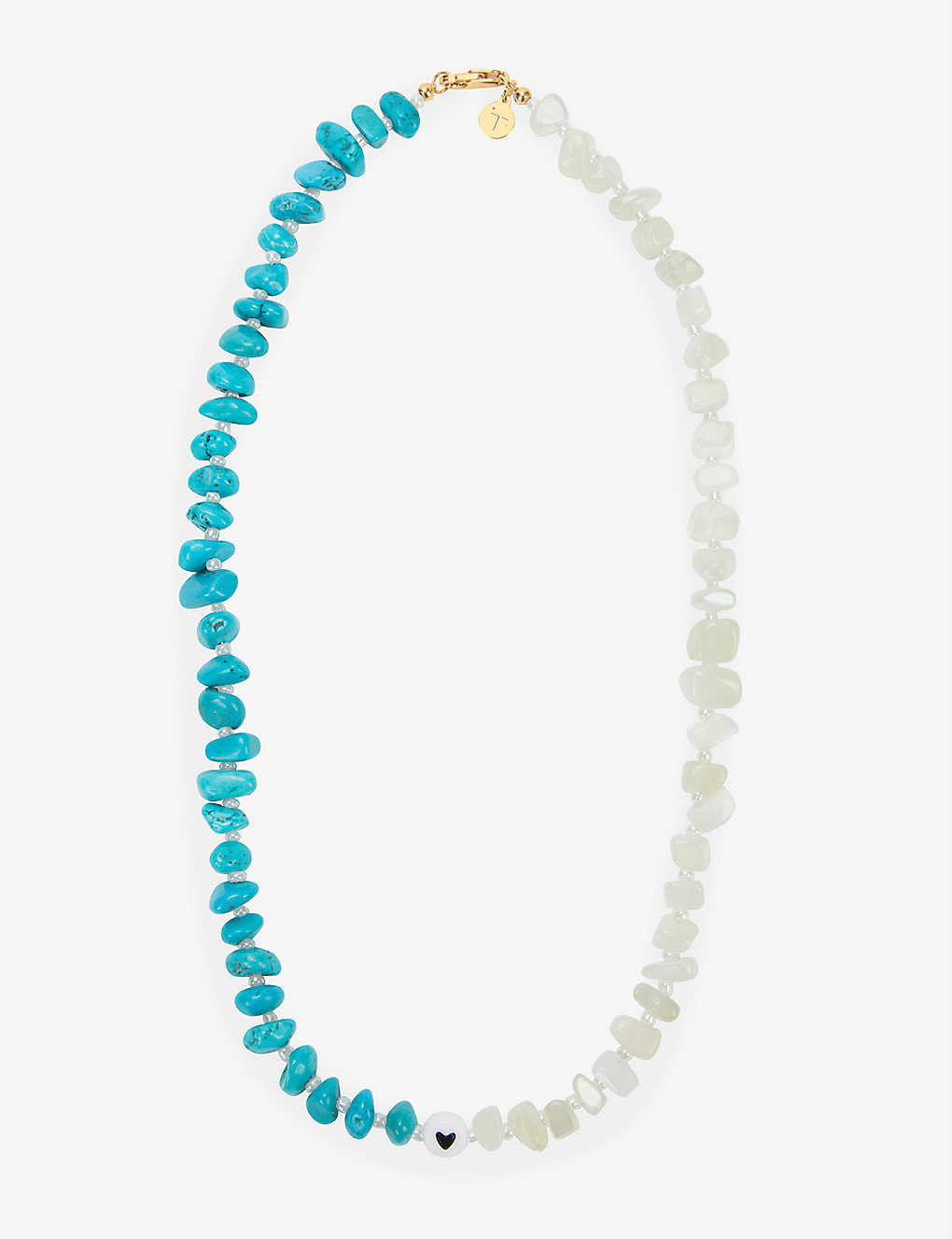 TBALANCE CRYSTALS Heart beaded moonstone and turquoise necklace | Selfridges