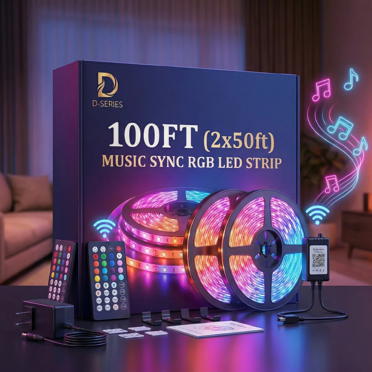 100ft Smart Wifi Led Strip Lights Work With Alexa And Google Assistant Music Rgb Sync Color Chang... | Wayfair North America