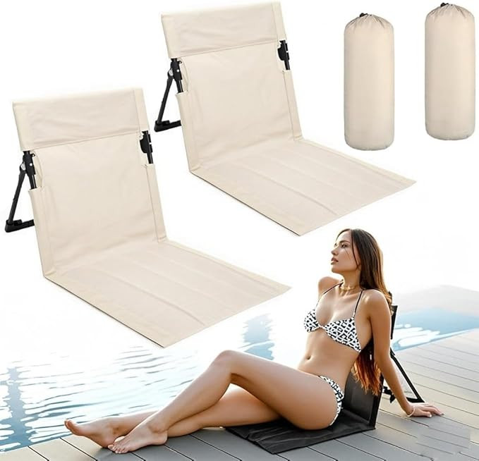 2 Pack Foldable Poolside Chairs – Portable Flip Chairs for Edge of Pool, Beach, Camping, Picnic... | Amazon (US)