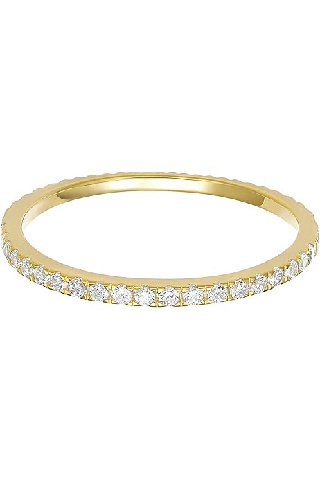 PAVOI 14K Gold Plated X Ring Simulated Diamond CZ Criss Cross Ring for Women | Amazon (US)