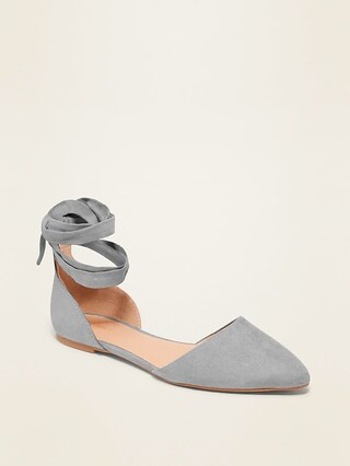 Lace-Up D'Orsay Pointy-Toe Flats for Women | Old Navy (US)