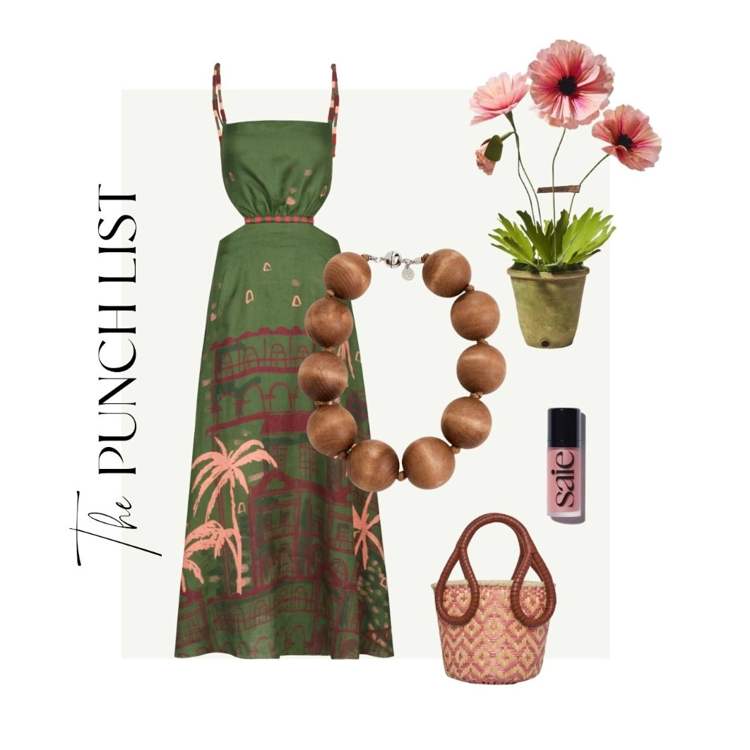 THE PUNCH LIST 🌴💗 I love a big beads, tropical dresses and raffia bags! 

 