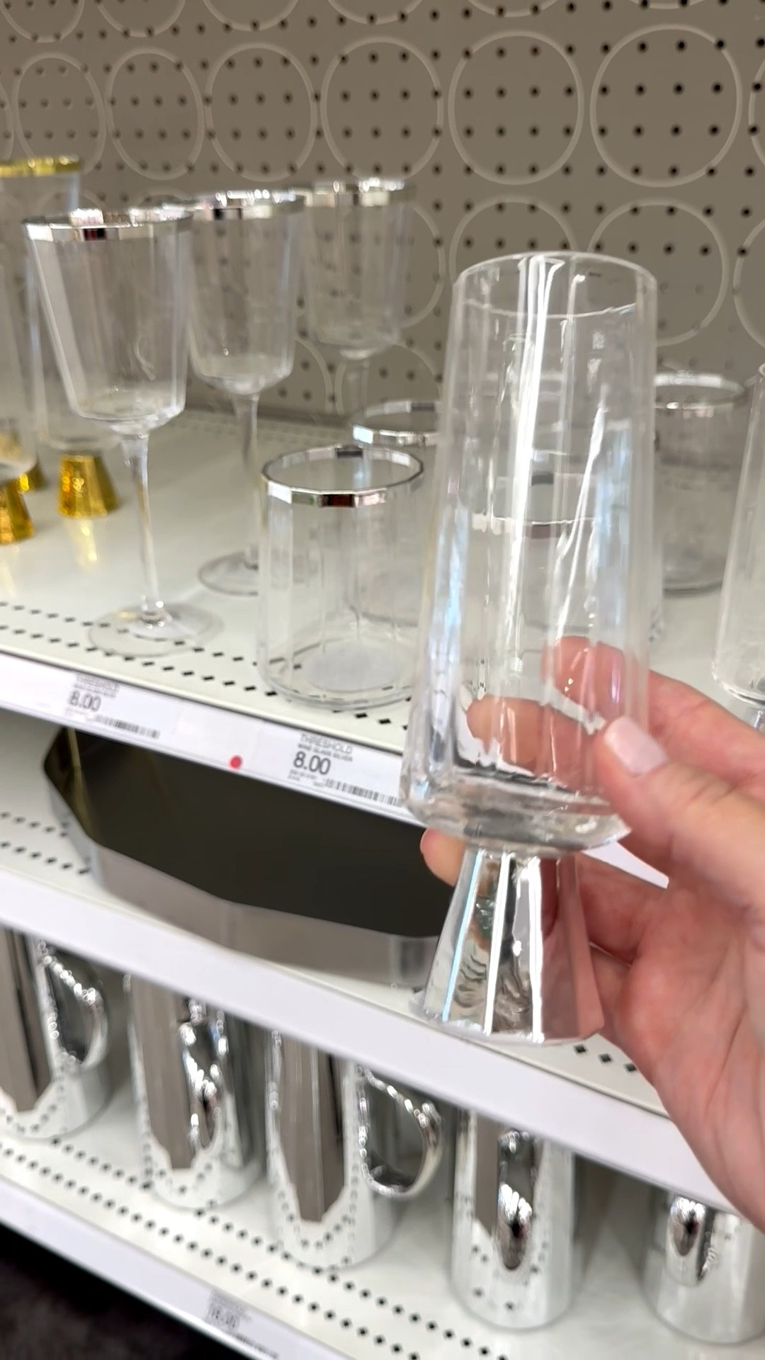 Adorable is the first thing that comes to mind! How sweet are these faceted glass champagne flutes? So different and fun! These have a silver rim but they’re also available in gold. Wine glasses are also available. They pair beautifully with the other pieces in the collection.

#holidayparty #christmasparty #holidayhosting #NYE #newyearseve #stemlesswineglasses #target #cutechampagneflutes #wineglasses #wetbar #barware #christmastablescape #christmasbrunch

#LTKFindsUnder50 #LTKHome #LTKHoliday