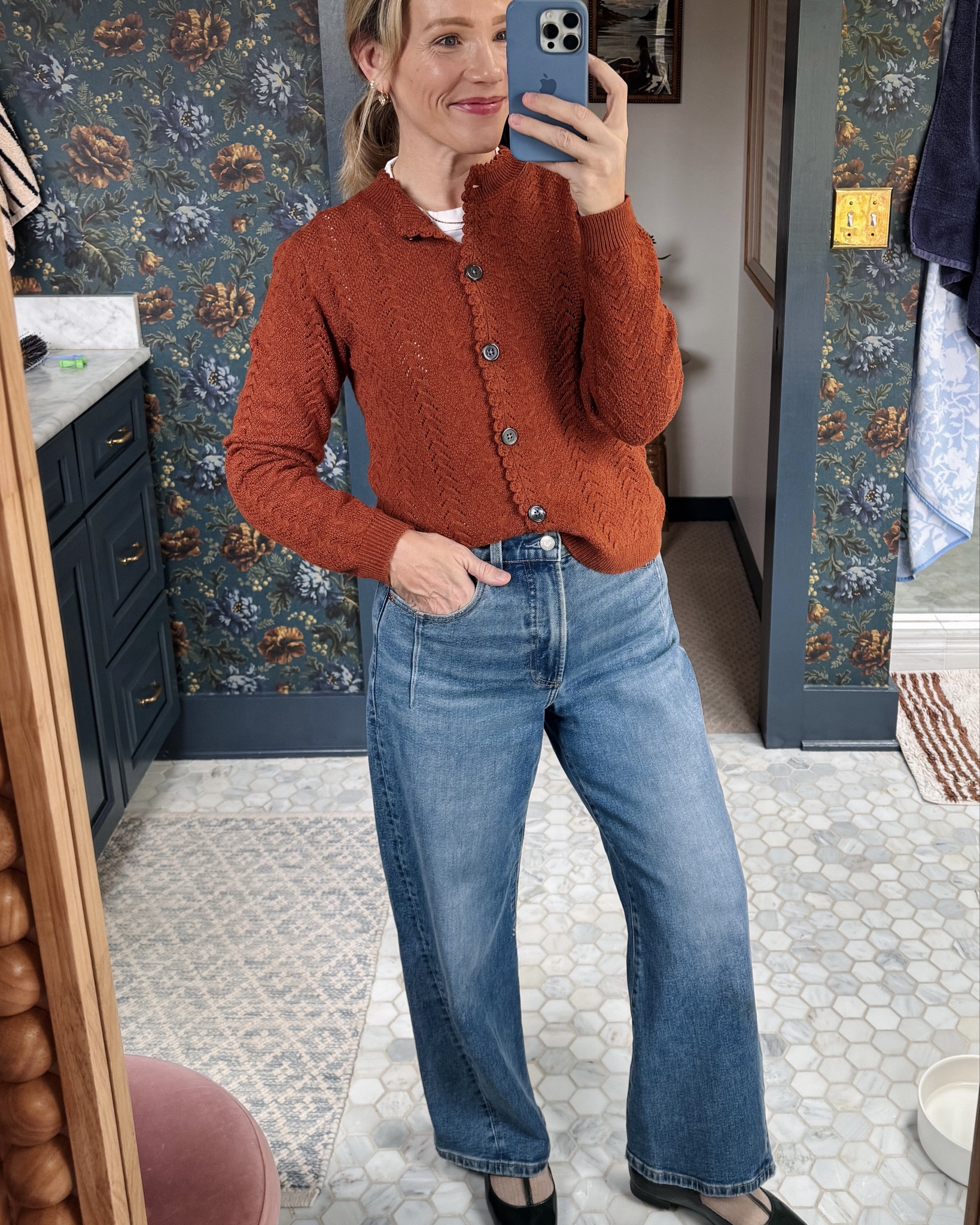 wearing my regular size small in Alex Mill sweater ~ code CLAIRE15 at Pistola Denim, wearing my regular size/ankle length (5'3") ~ madewell favorite layering white tank wearing my regular size small ~ everyday favorite dorsey gold chain & teardrop earrings ~ steps socks thin enough for flats ~ boden round toe t-strap flats fit is true to size ~ EBY underwear code EBY30, I size up to a medium ~ xo, Claire

#LTKOver40 #LTKSeasonal #LTKPetite