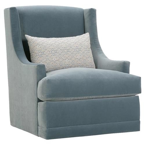 Lottie Modern Classic Gray Upholstered Swivel Arm Chair | Kathy Kuo Home