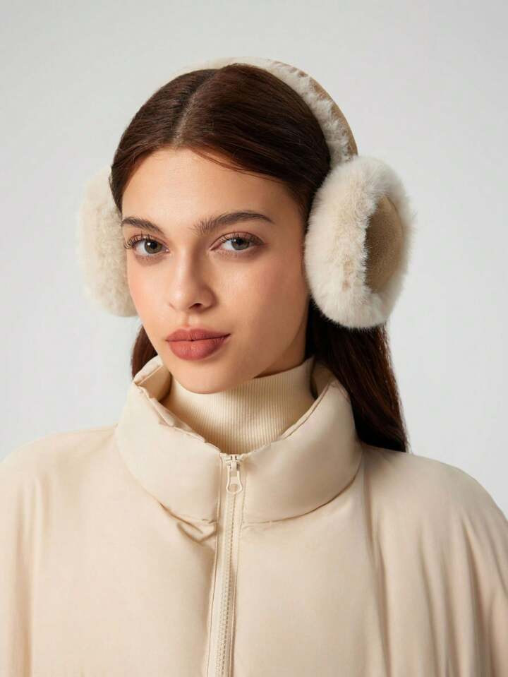 1 Stück Maillard Stil Winter Frauen Warme Ohrenschützer Mit Verdickten Winddichten Ohrenschutz ... | SHEIN