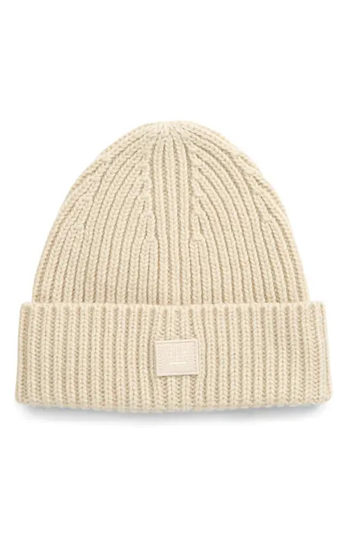 Acne Studios Acne Studio Kids' Mini Pansy & Face Wool Beanie in Cream Beige at Nordstrom, Size 3-4 Y | Nordstrom