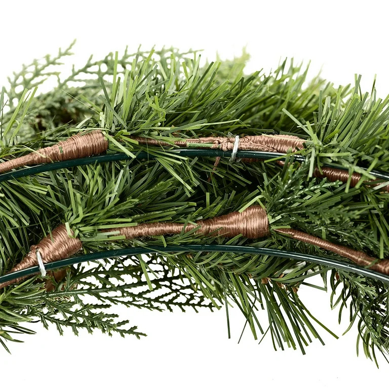 Sonoma Cypress Evergreen Artificial Christmas Wreath, 24 in x 24 in, by Holiday Time | Walmart (US)