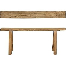 Lily’s Living Weathered Natural Wood Outdoor Long Noodle, Entryway Hallway Patio Seating (Size ... | Amazon (US)