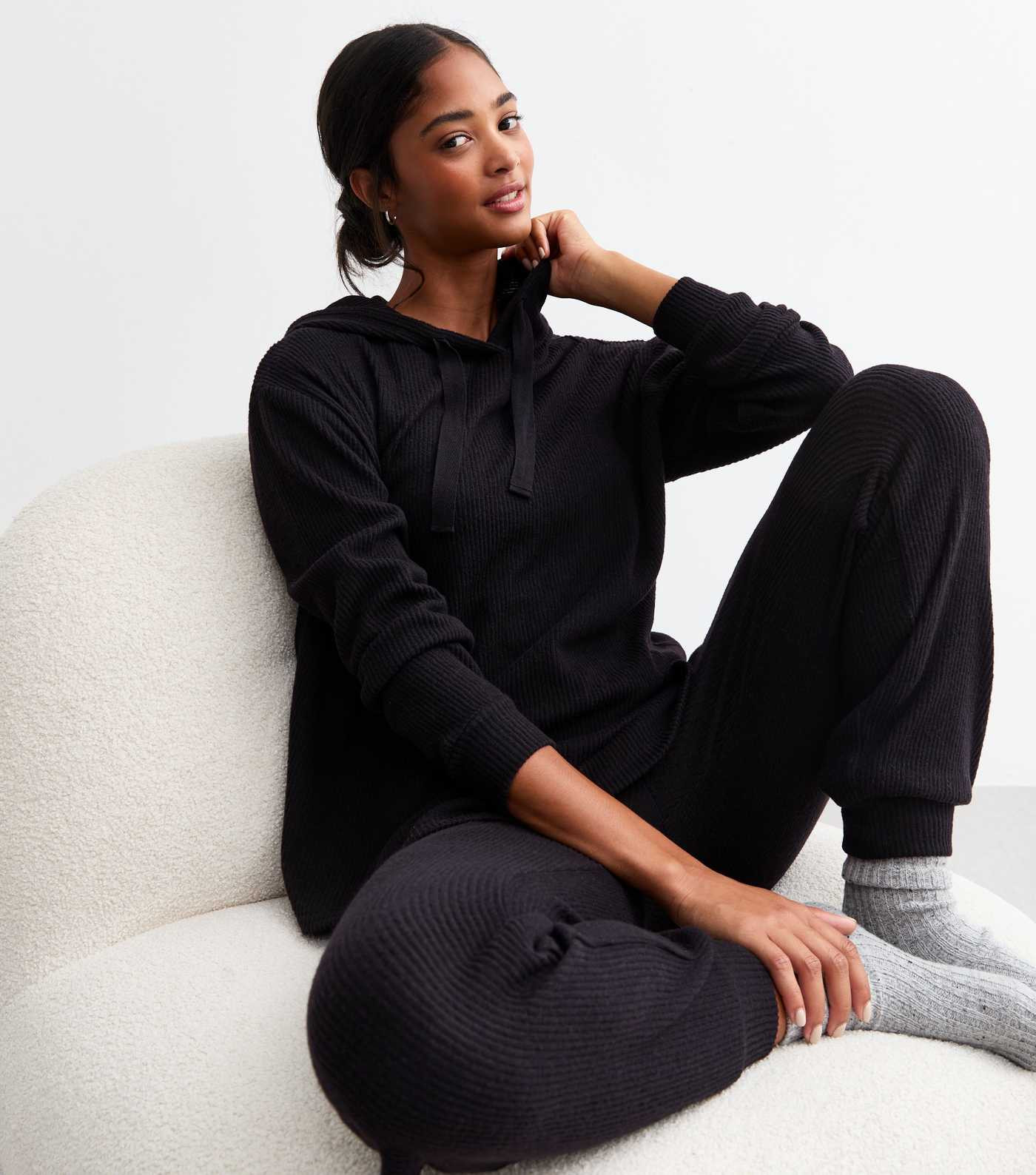 Black Ribbed Hoodie 
						
						Add to Saved Items
						Remove from Saved Items | New Look (UK)