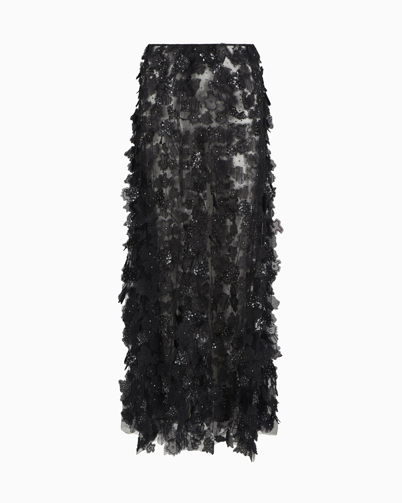 Embroidered tulle long skirt | Armani US