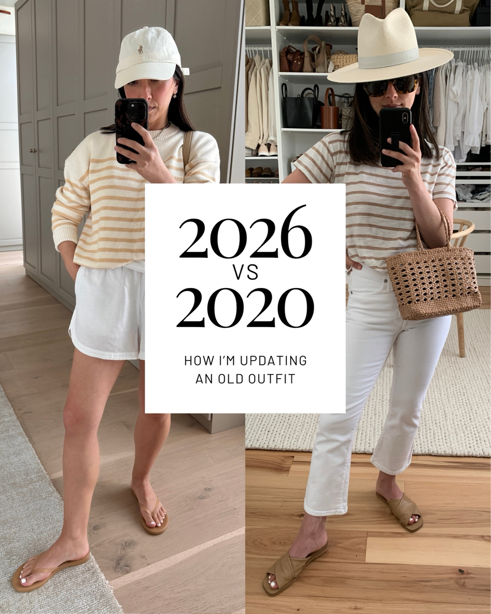 When I look back at older outfits, it’s rarely the idea that feels off. Usually it’s the fit, proportions, or overall balance of the outfit.

Updated outfit details:
Everlane box cut tee medium
Minnow sweater medium
Le Bop linen shorts small
Tkees waterproof sandals 5
The Row bag medium
Polo Ralph Lauren hat
Electric Picks earrings
Dorsey James necklace 15"

#LTKmomlife #LTKPetite