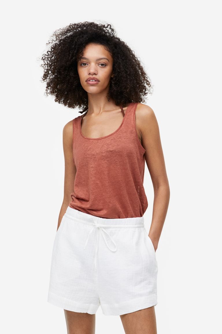 Cotton Shorts - White - Ladies | H&M US | H&M (US + CA)