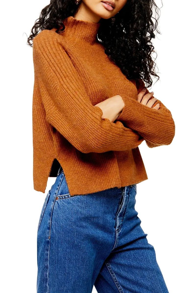 Topshop Funnel Neck Crop Sweater (Regular & Petite) | Nordstrom | Nordstrom