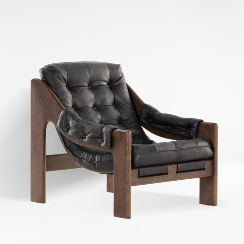 Halston Tufted Black Leather Accent Chair + Reviews | Crate & Barrel | Crate & Barrel