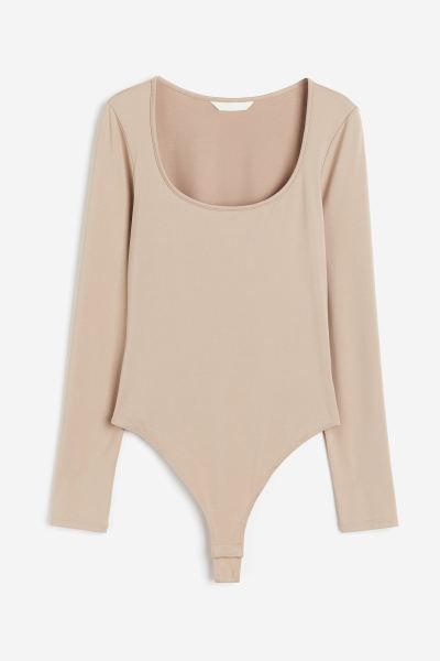 Jersey Thong Bodysuit - Beige - Ladies | H&M US | H&M (US + CA)