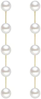 Long Pearl Earrings for Women 925 sterling silver Pearl Dangle Earrings Hypoallergenic Elegant We... | Amazon (US)