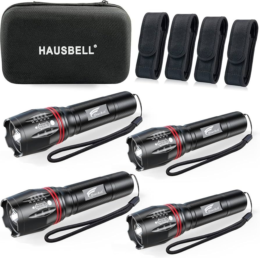 HAUSBELL T8 Upgraded LED Flashlight Bright, Zoomable Tactical LED Flashlights Flash Light with Hi... | Amazon (US)