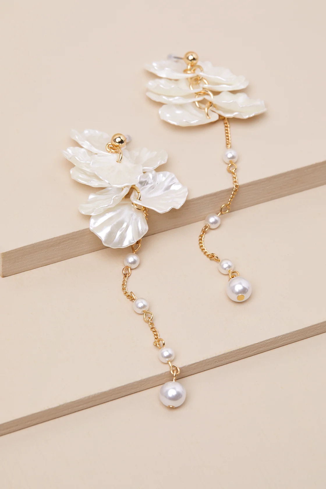 Cordella Gold Pearl Duster Earrings | Lulus