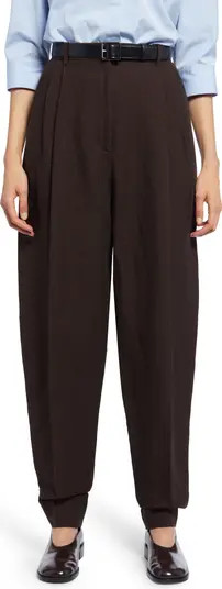 Malu Pleated Washed Linen Blend Trousers | Nordstrom