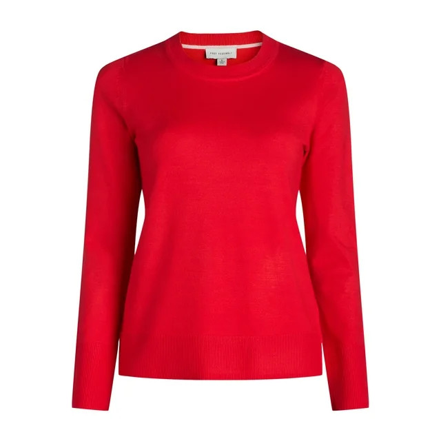 Free Assembly Women’s and Women's Plus Cozy Yarn Crewneck Sweater with Long Sleeves, Lightweigh... | Walmart (US)