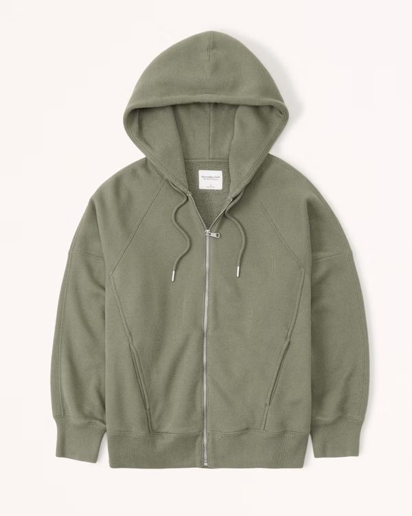 Women's Essential SoftAF Max Boyfriend Full-Zip | Women's Tops | Abercrombie.com | Abercrombie & Fitch (US)