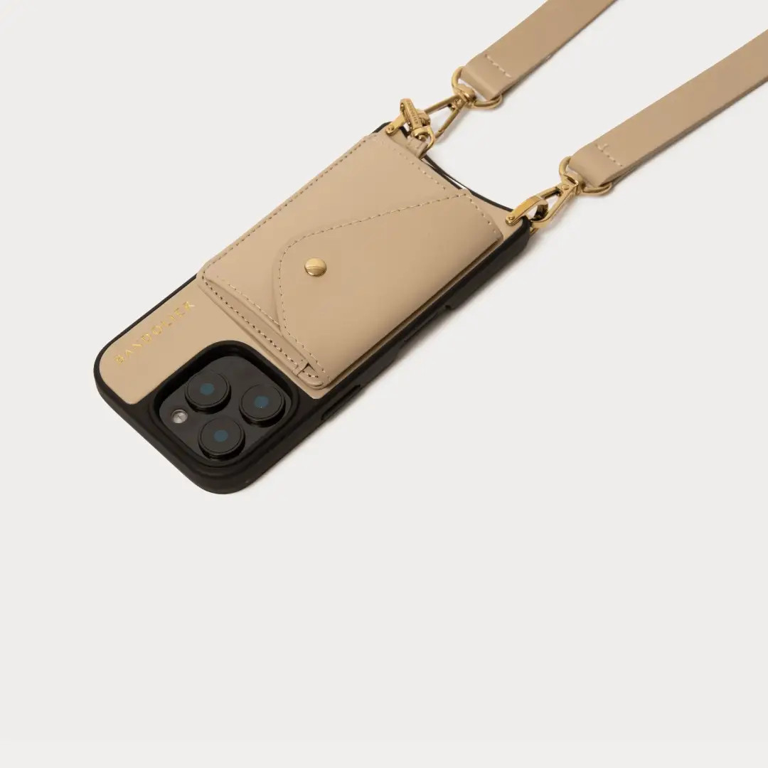Remi Magnet Wallet Crossbody Phone Case - Beige/Gold | Bandolier