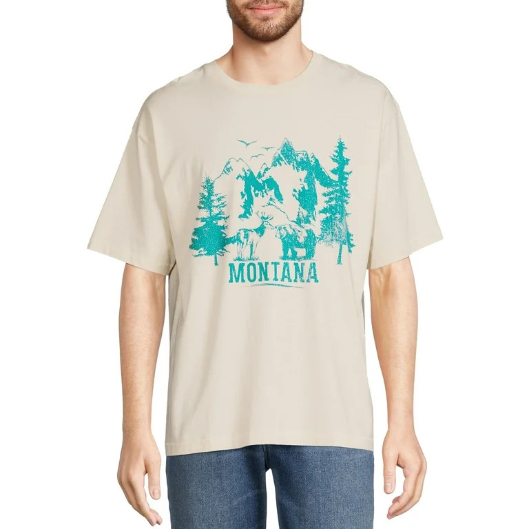 No Boundaries Men’s and Big Men’s Oversized Graphic Tee with Short Sleeves, Sizes up to 5XL -... | Walmart (US)