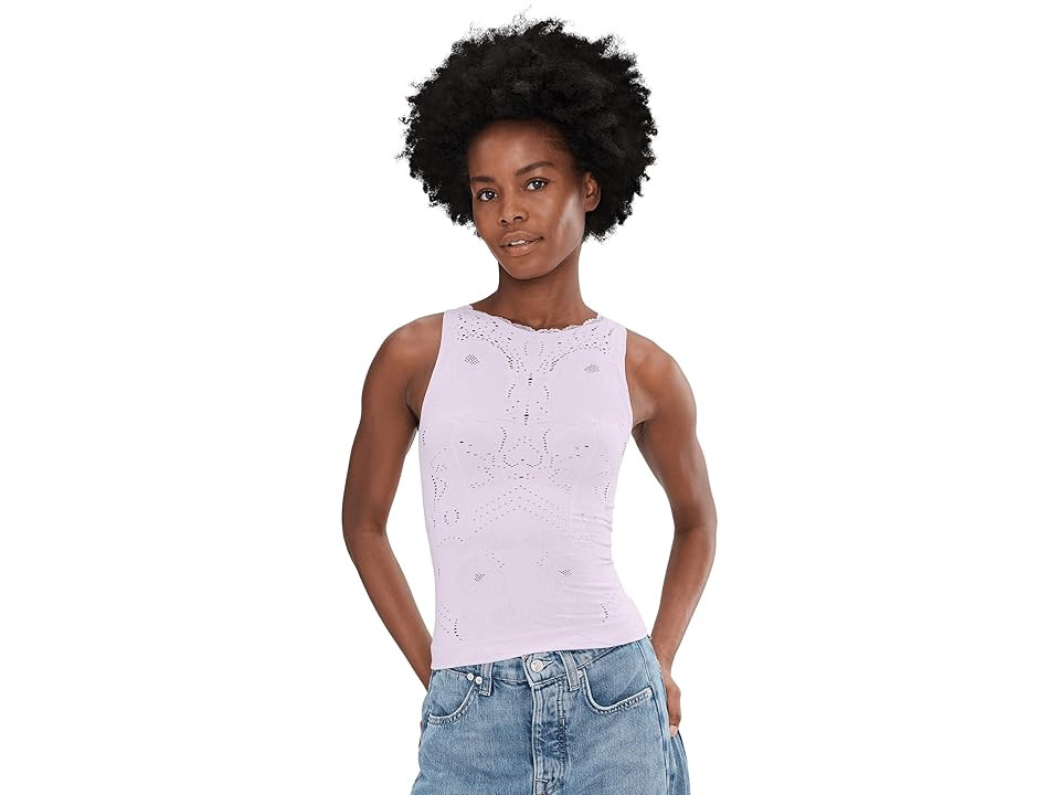 Free People Flirty Flutters Tank Top Women's Clothing Orchid Hush : XS-SM (Women's 0-6), Elastane/Lace/Nylon | Zappos