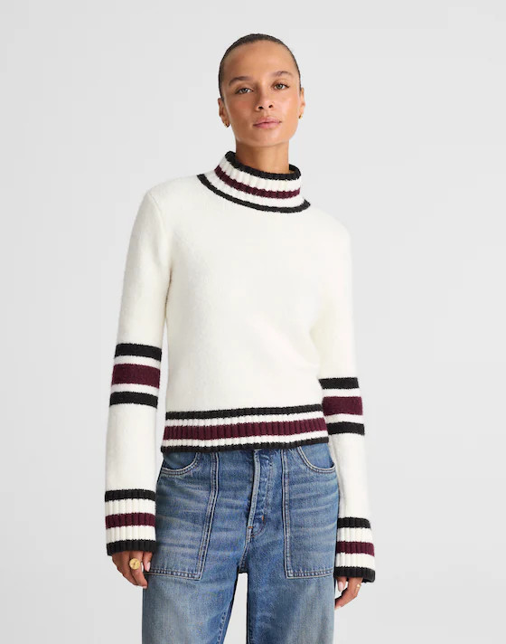 Ribbed-Trim Mockneck Sweater | Madewell
