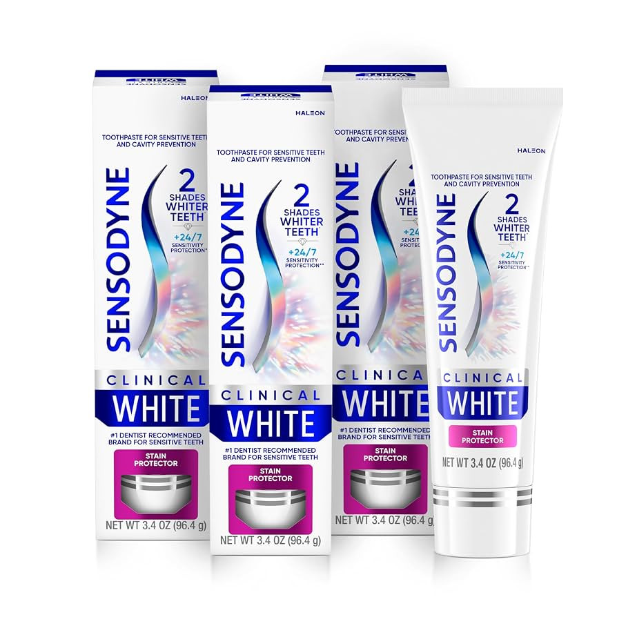 Sensodyne Clinical White Toothpaste Clinically Proven Whitening for Sensitive Teeth, Stain Protec... | Amazon (US)