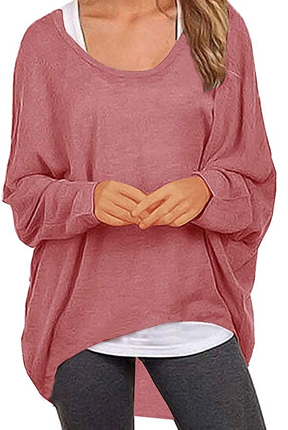 UGET Women's Sweater Casual Oversized Baggy Off-Shoulder Shirts Batwing Sleeve Pullover Shirts Tops | Amazon (US)