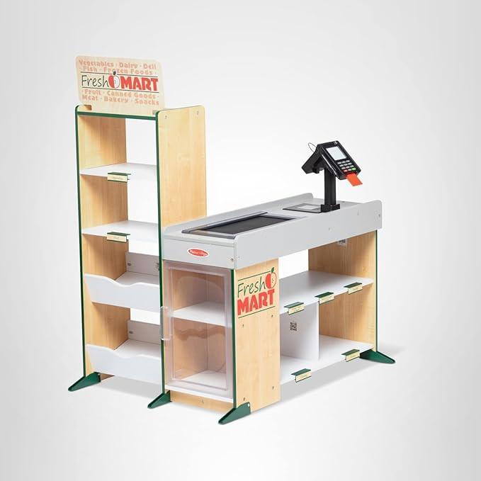 Melissa & Doug, Fresh Mart Pretend Grocery Store, Kids Cash Register with Scanner, Shelves, & Con... | Amazon (US)