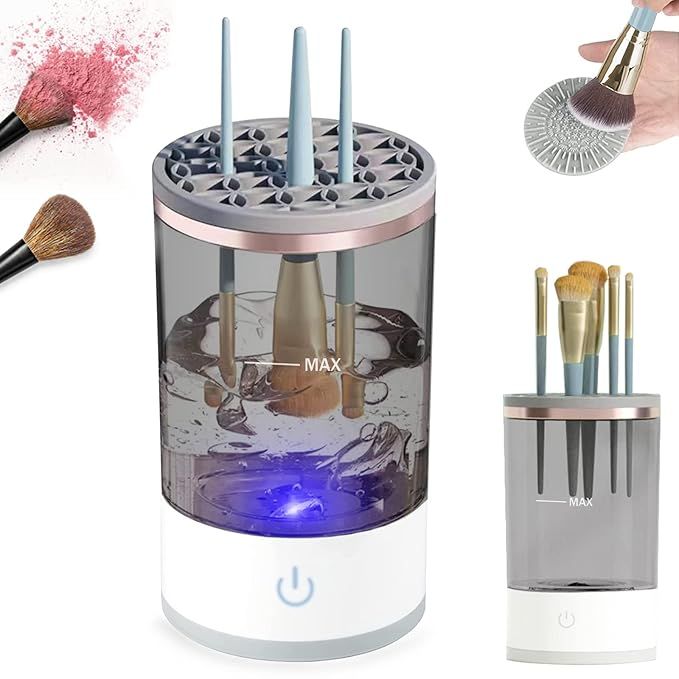 Electric Makeup Brush Cleaner - 2 in 1 Make up Brush Clean Machine with Brush Cleaner Mat - Porta... | Amazon (US)