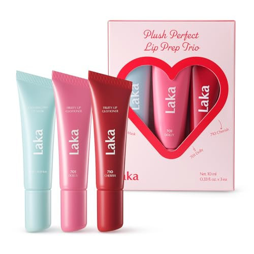 Laka Plush Perfect Lip Prep Trio, 10ml/0.33 fl.oz*3ea,Valentine's Day Gifts, Vivid Color Lip care, Jelly tip for Hygienic Application, Moisture Plumping Conditioner, K-Beauty | Amazon (US)